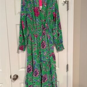 Lilly Pulitzer Christiana Stretch Midi Dress Gecko Green. Brewster Blooms